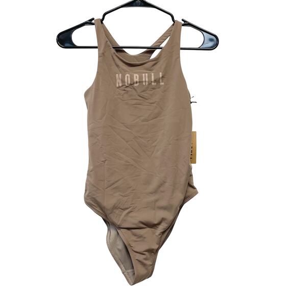 NoBull Women's One Piece Racerback Swimsuit Brown Size Small - Picture 2 of 5